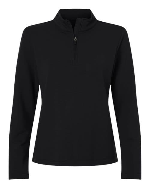 Women's Stretch Quarter-Zip Fleece Pullover — Black