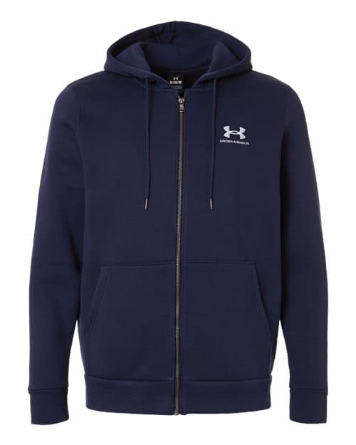 Men's Icon Fleece Hooded Full-Zip — Midnight Navy/ White 