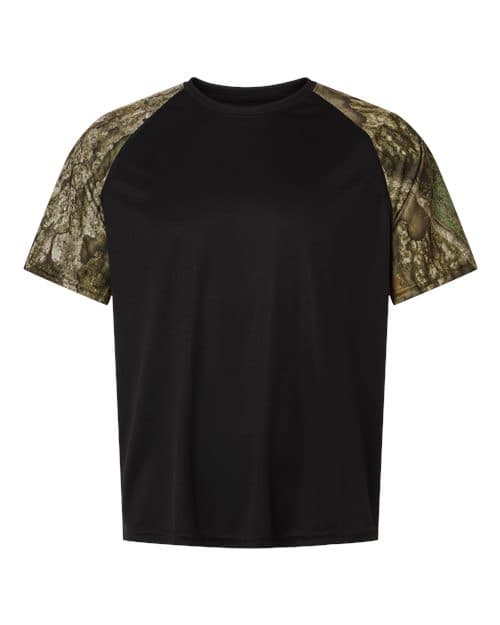 Unisex Realtree® Performance Colorblock T-Shirt — Camo/ Black