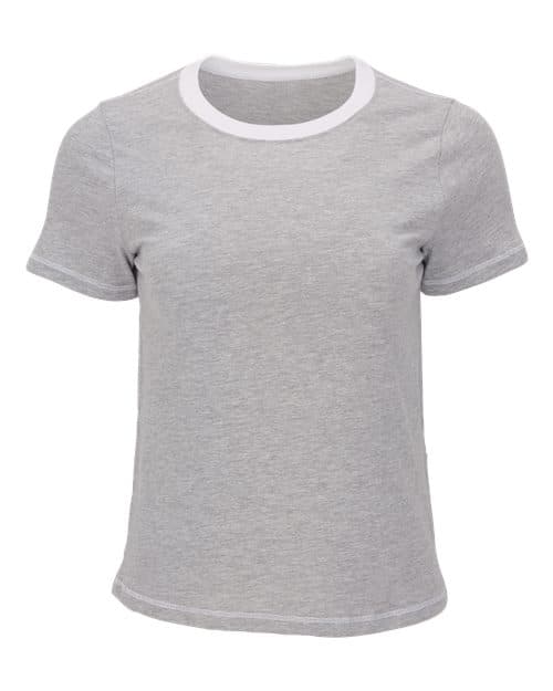 Women's Contrast Stitch Baby Tee — Oxford Heather