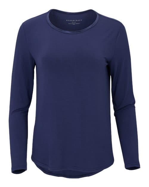 Women's Bamboo Long Sleeve T-Shirt — Navy
