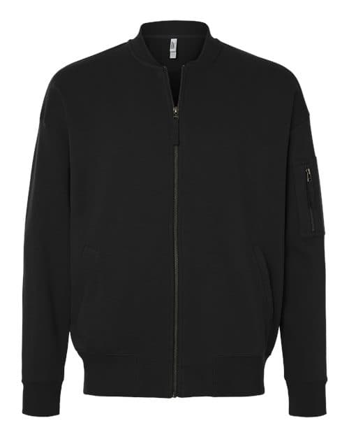 Unisex French Terry Bomber Jacket — Black