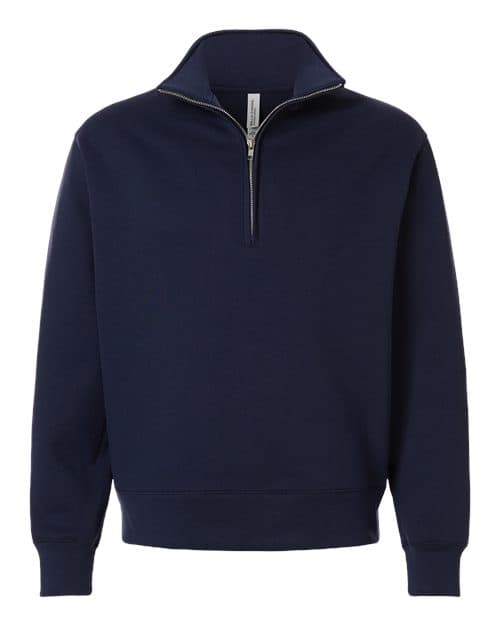 Unisex 10 oz Quarter-Zip Pullover Sweatshirt — Navy