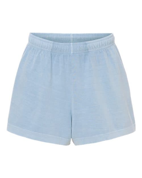 Women's Garment-Dyed Shorts — Light Washed Denim