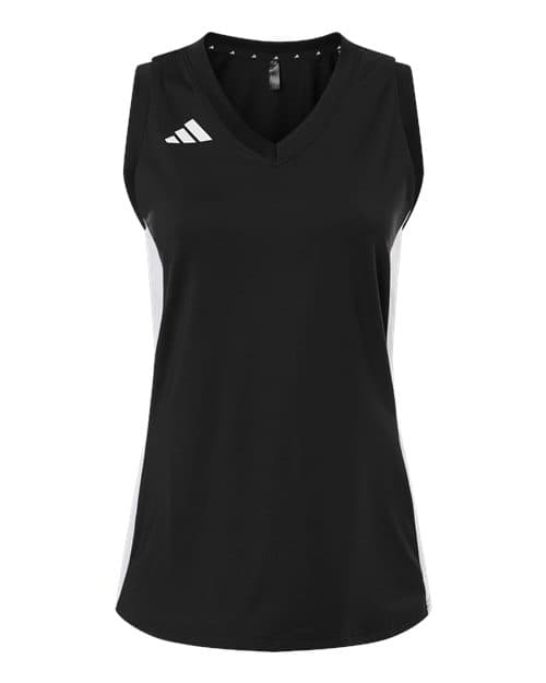 Women's Quickset V-Neck Sleeveless Jersey — Black/ White