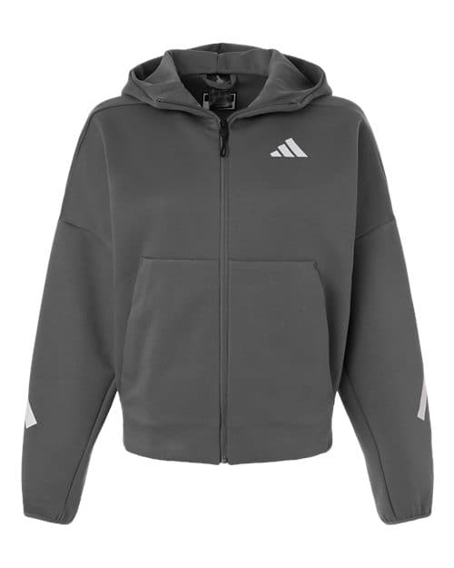 Women's Z.N.E Full-Zip Hooded Sweatshirt — Team Grey Four/ White