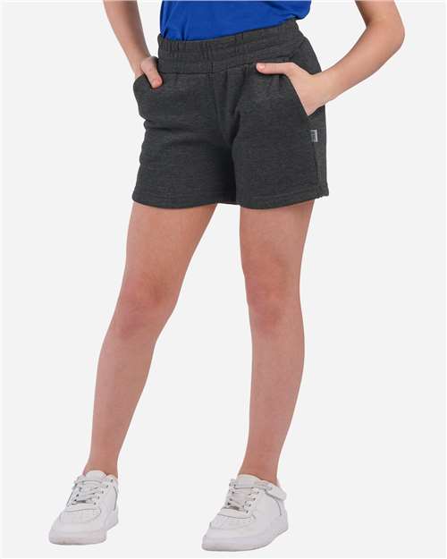 Youth Fleece Shorts — Charcoal Heather