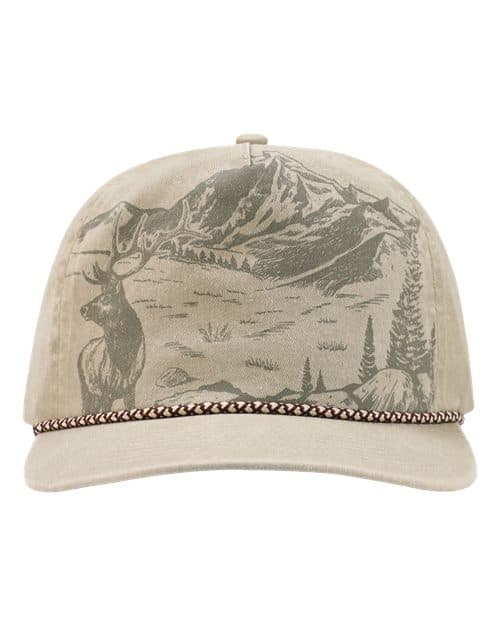 Elk Nature Scene Cap — Stone