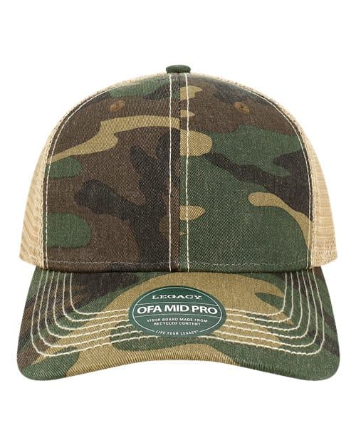 Old Favorite Mid Pro Trucker Cap — Army Camo/ Khaki