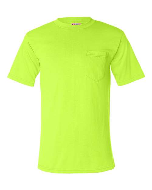 Unisex USA-Made 50/50 Pocket T-Shirt — Safety Green
