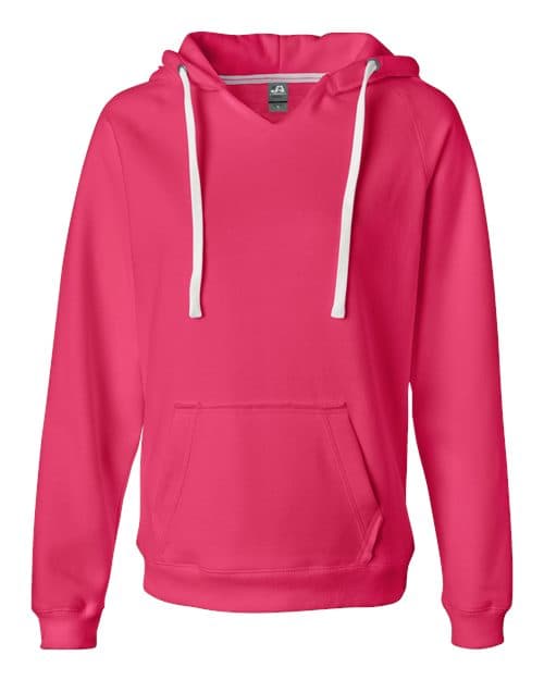 Women's Sueded V-Neck Hooded Sweatshirt — Wildberry