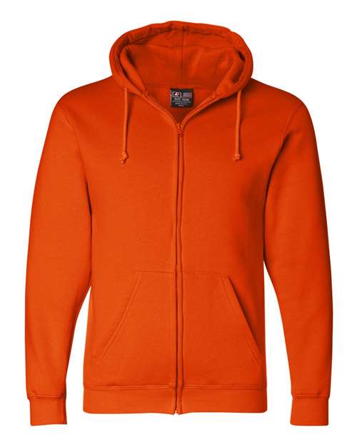 Unisex USA-Made Full-Zip Hooded Sweatshirt — Bright Orange