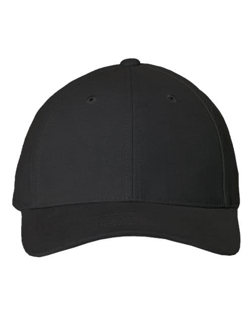 Heavy Brushed Twill Structured Cap — Black
