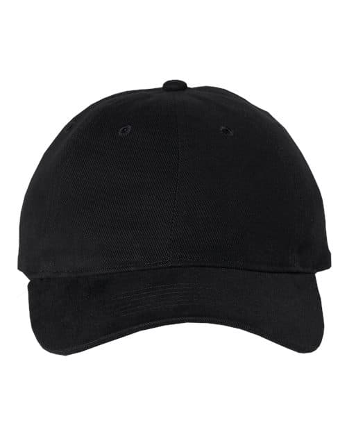 Heavy Brushed Twill Unstructured Cap — Black
