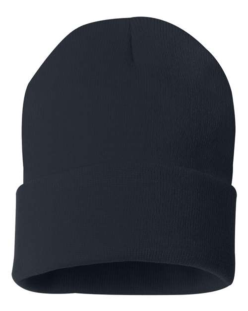 12" Solid Cuffed Beanie — Navy