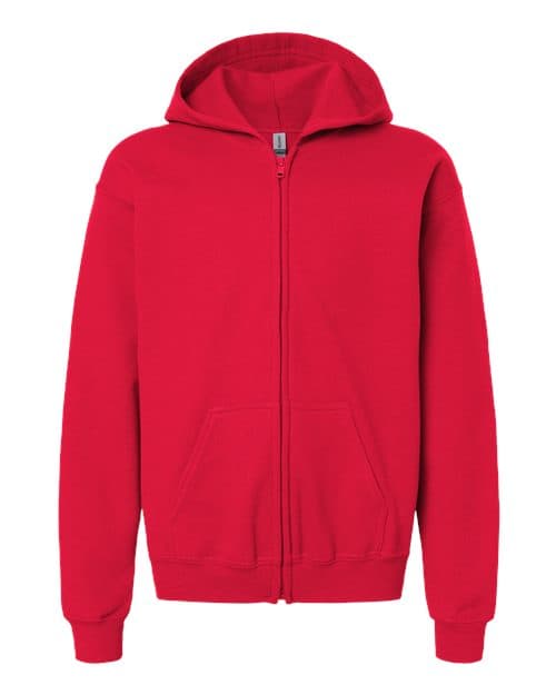 Youth Heavy Blend™ Full-Zip Hooded Sweatshirt — Red