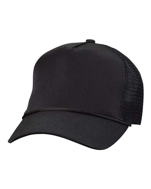 Five-Panel Trucker Cap — Black