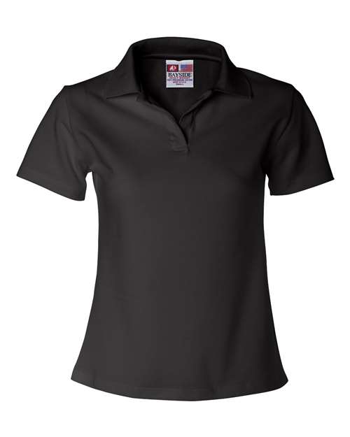 Women's USA-Made V-Neck Polo — Black