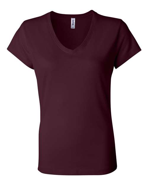 Women’s Jersey V-Neck Tee — Maroon