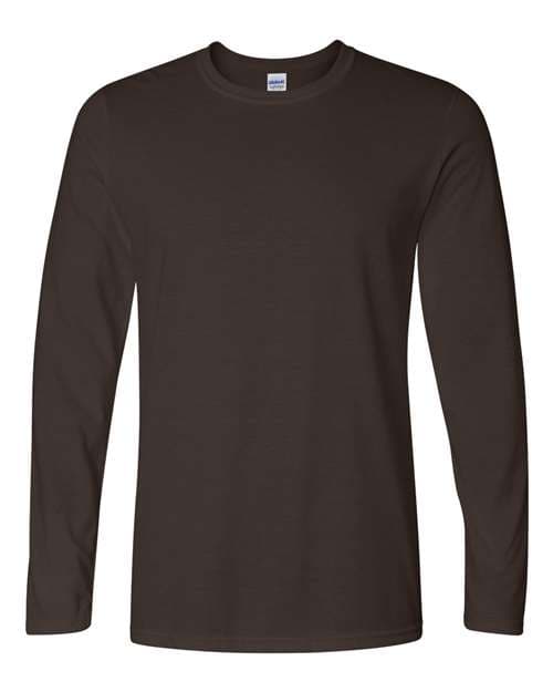 Unisex Softstyle® Long Sleeve T-Shirt — Dark Chocolate