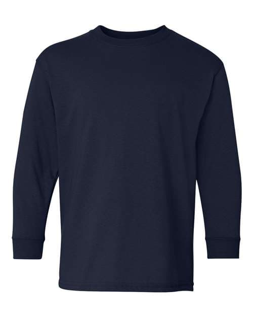 Youth Heavy Cotton™ Long Sleeve T-Shirt — Navy