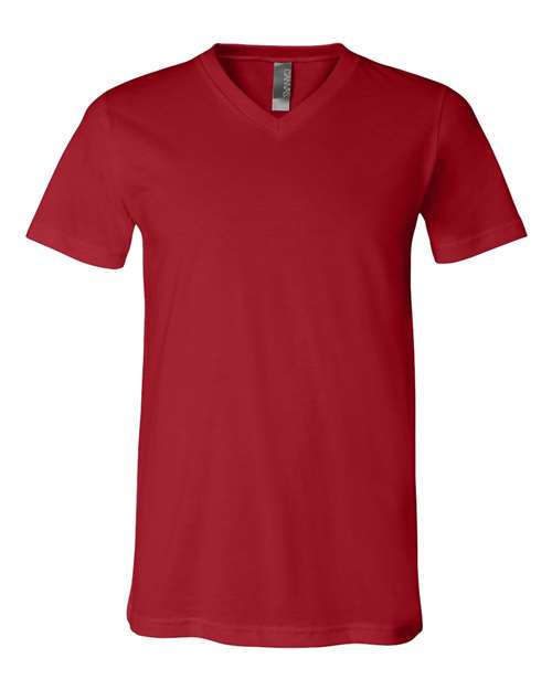 Unisex Jersey V-Neck Tee — Canvas Red