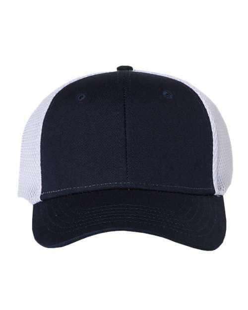 Spacer Mesh-Back Cap — Navy/ White