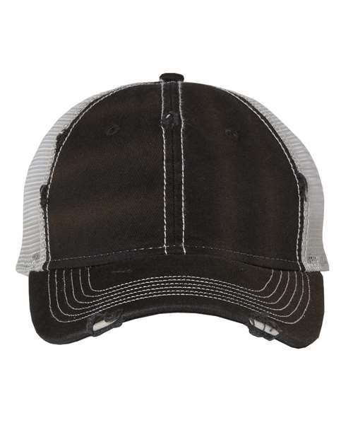 Bounty Dirty-Washed Mesh-Back Cap — Black/ Silver