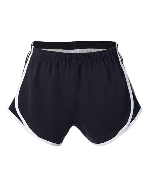 Women’s Velocity 3 1/2" Running Shorts — Black/ White/ Black