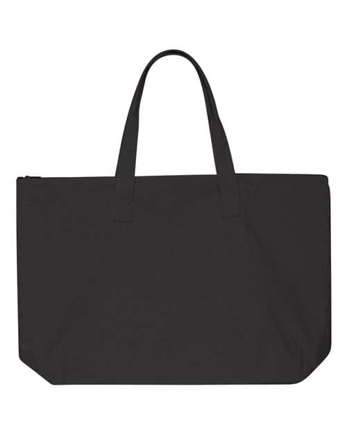 Tote with Top Zippered Closure — Black