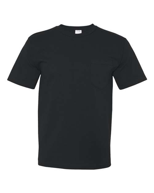 Unisex USA-Made Midweight Pocket T-Shirt — Black