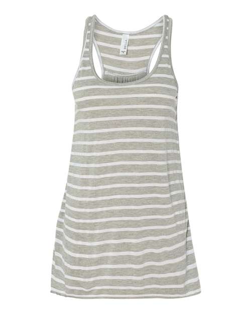 Women's Flowy Racerback Tank — Athletic Heather/ White