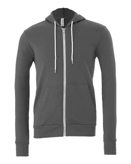 Unisex Sponge Fleece Full-Zip Hoodie Sweatshirt — Asphalt