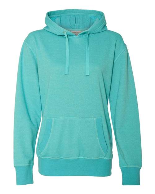 Women’s Glitter French Terry Hooded Sweatshirt — Maui Blue/ Silver