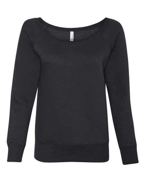 Women’s Sponge Fleece Wide Neck Sweatshirt — Black