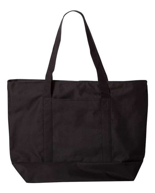 Bay View Giant Zippered Tote — Black/ Black
