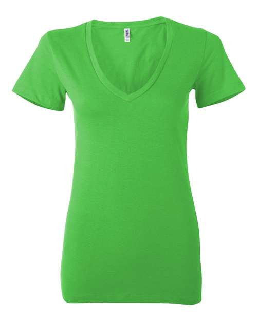 Women’s Jersey Deep V-Neck Tee — Neon Green