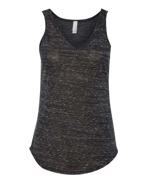 Women's Flowy V-Neck Tank — Black Marble