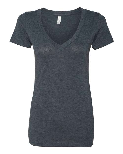 Women’s Triblend Deep V-Neck T-Shirt — Vintage Navy