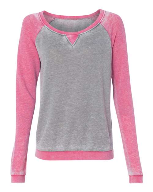 Women’s Zen Fleece Raglan Sweatshirt — Cement/ Wildberry