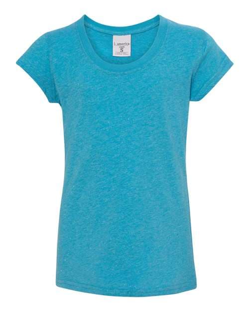 Youth Glitter T-Shirt — Maui Blue/ Silver