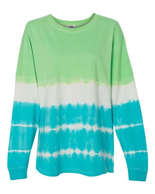 Unisex Game Day Jersey Long Sleeve T-Shirt — Lime/ Maui Tie-Dye