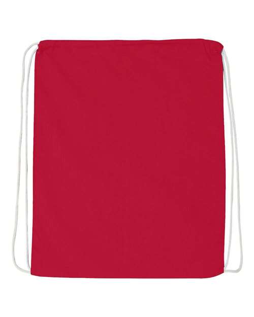Economical Cotton Drawstring Bag — Red
