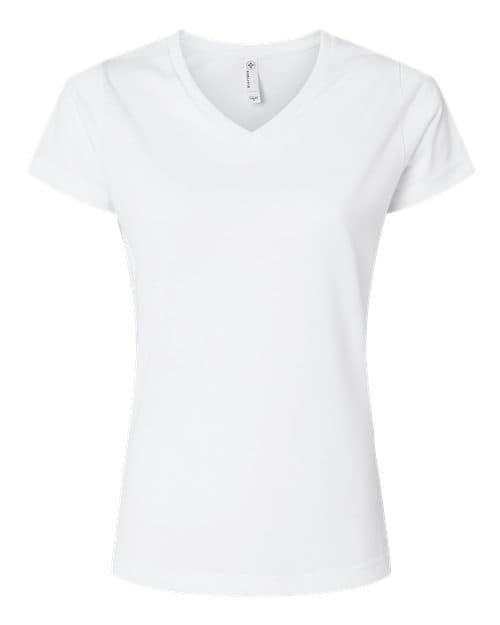 Women's Polyester Sublimation V-Neck Tee — White