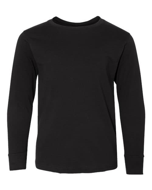 Youth Fine Jersey Long Sleeve Tee — Black