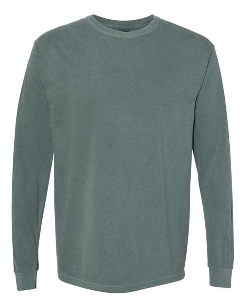 Unisex Garment-Dyed Heavyweight Long Sleeve T-Shirt — Blue Spruce