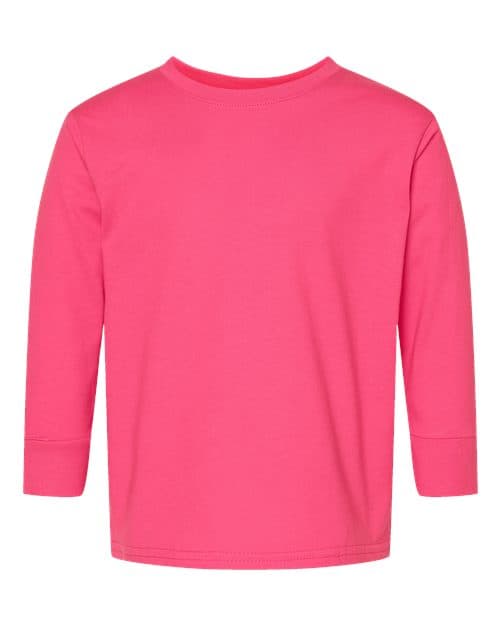 Toddler Fine Jersey Long Sleeve Tee — Hot Pink