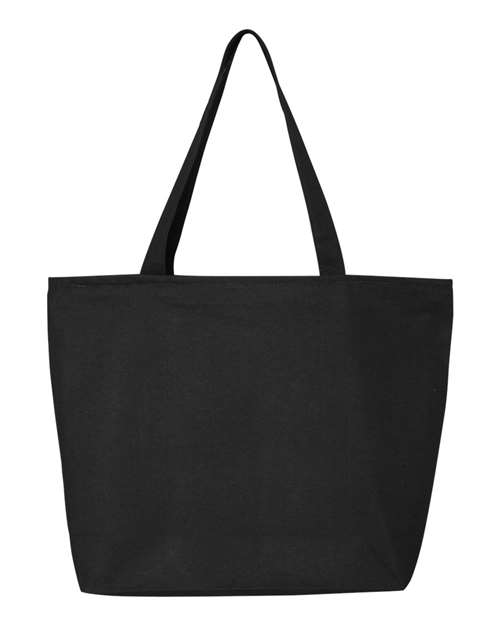 25L Zippered Tote — Black