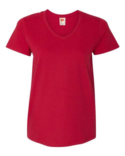 Women's Essential-T V-Neck T-Shirt — Deep Red