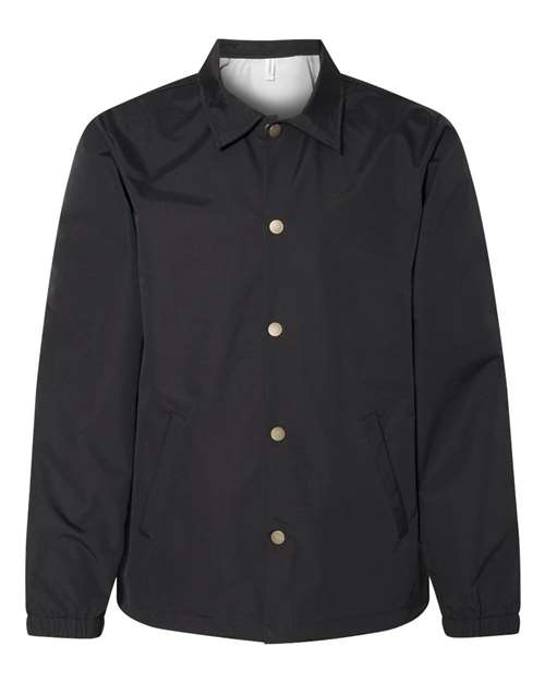 Men's Water-Resistant Windbreaker Coach’s Jacket — Black